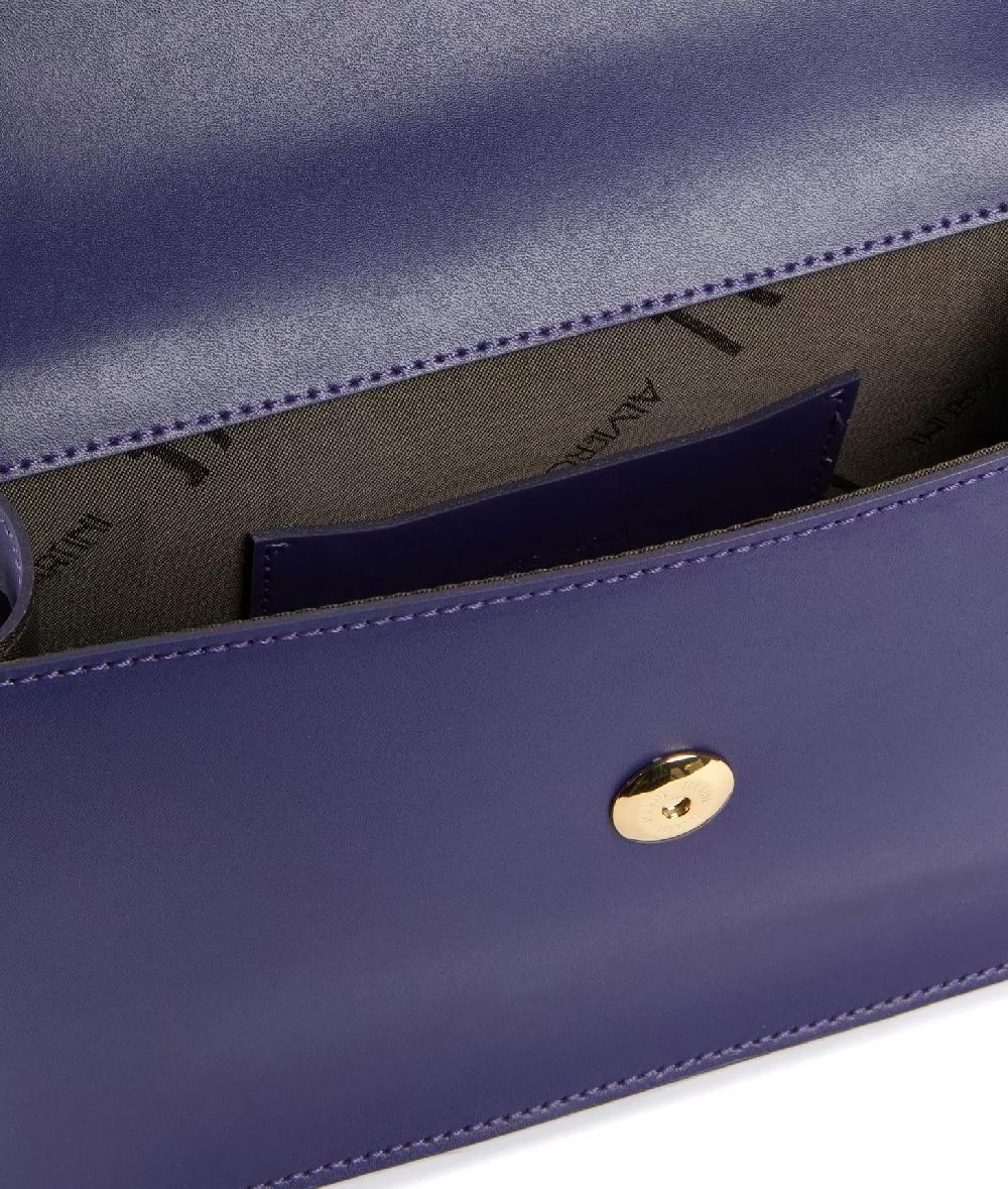 Alviero Martini 1a Classe Winter Spirit Tracollina Con Patta In Pelle Liscia Indaco