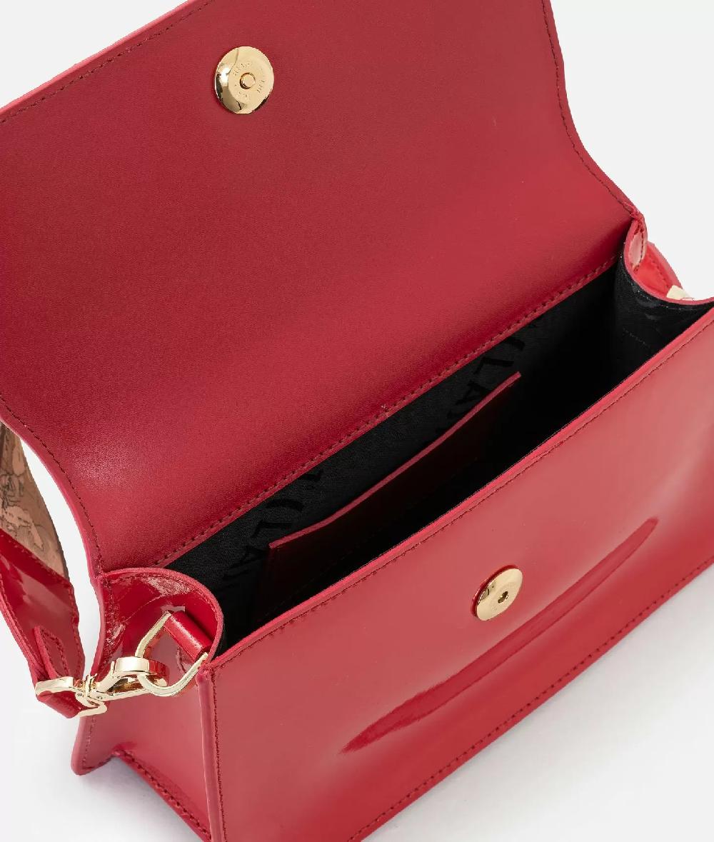 Alviero Martini 1a Classe Winter Spirit Tracollina Con Patta In Vernice Rossa