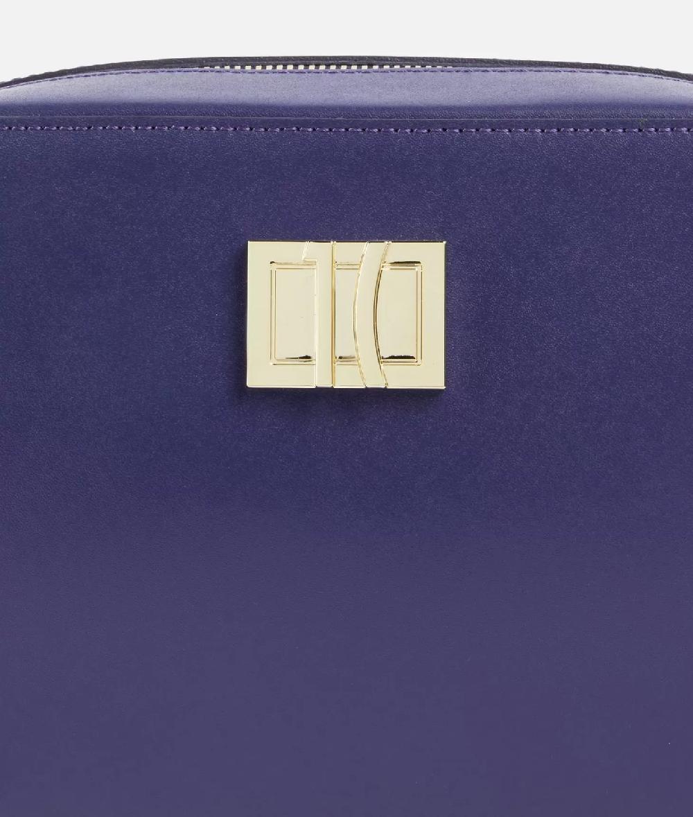 Alviero Martini 1a Classe Winter Spirit Tracollina Reporter In Pelle Liscia Indaco