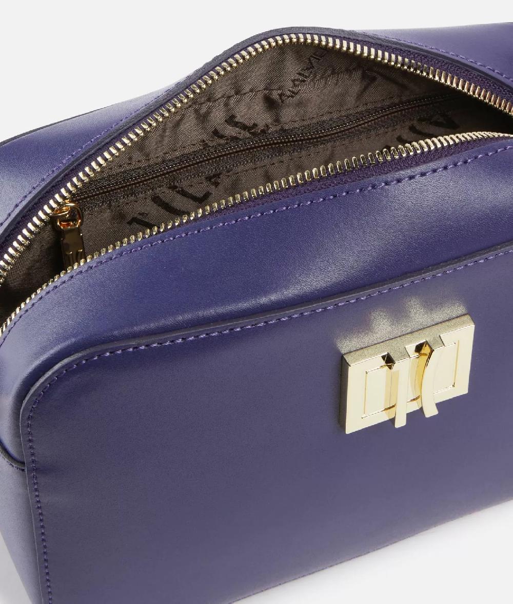 Alviero Martini 1a Classe Winter Spirit Tracollina Reporter In Pelle Liscia Indaco