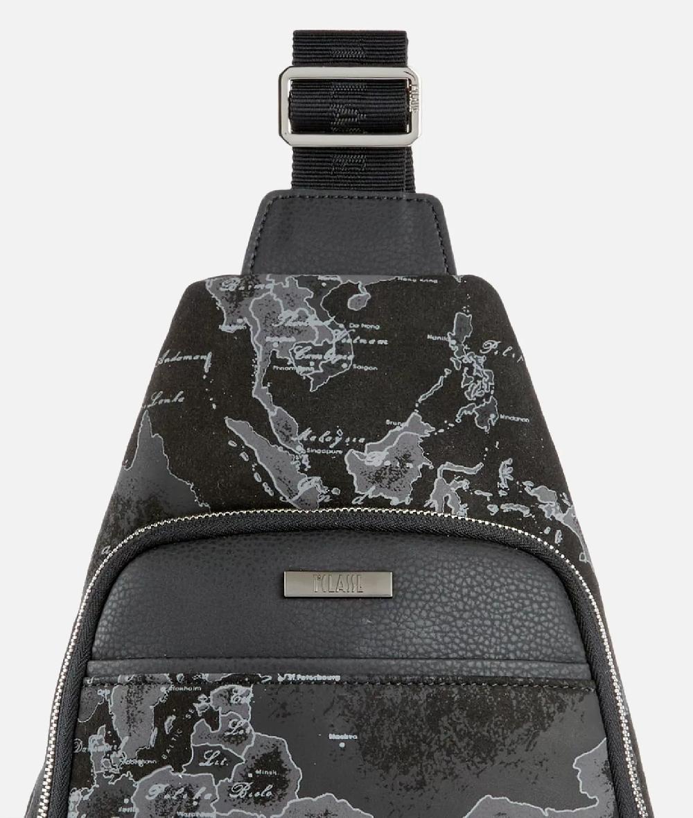 Alviero Martini 1a Classe Zaino Monospalla In Tessuto Effetto Nabuk Geo Night Nero