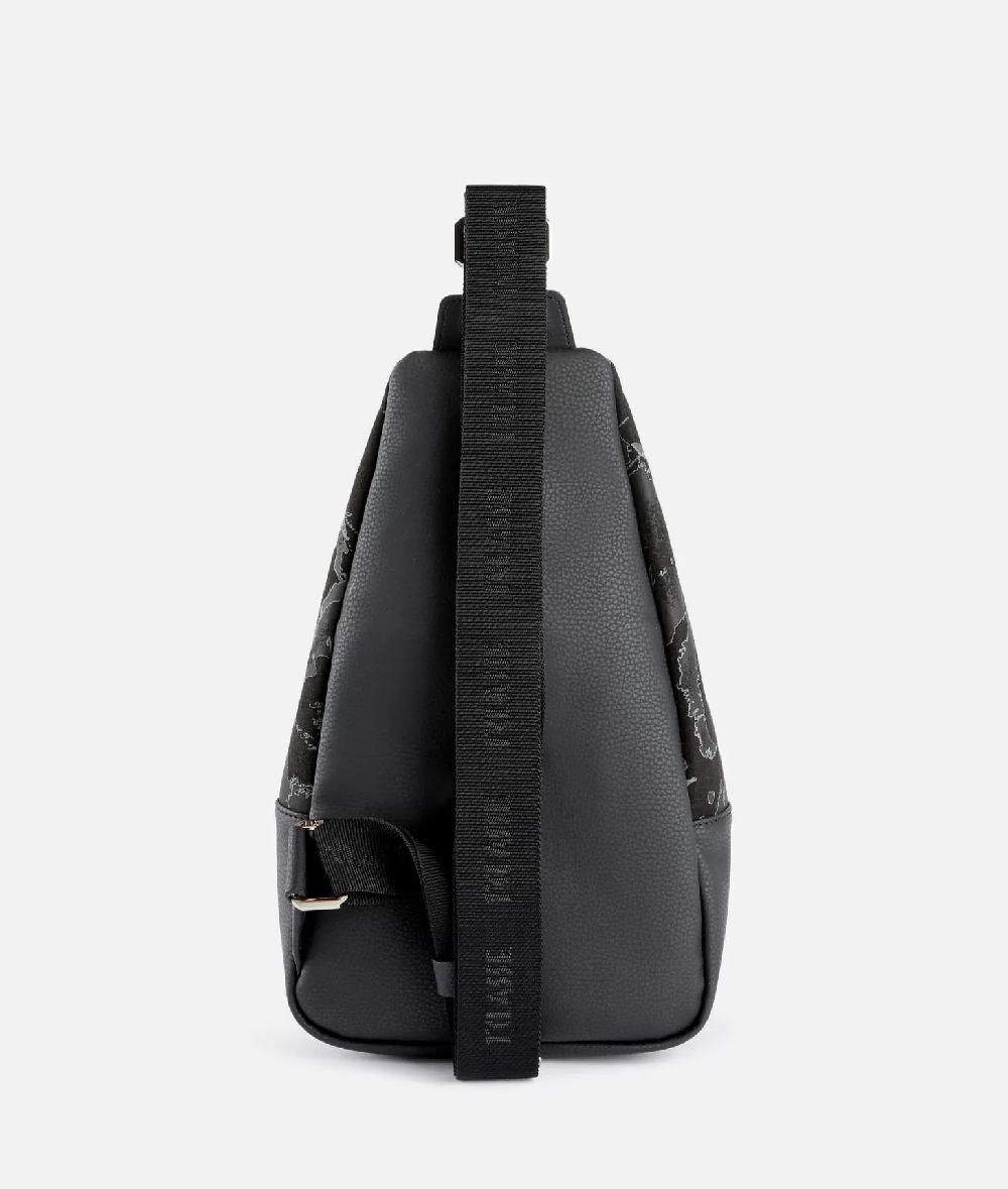 Alviero Martini 1a Classe Zaino Monospalla In Tessuto Effetto Nabuk Geo Night Nero