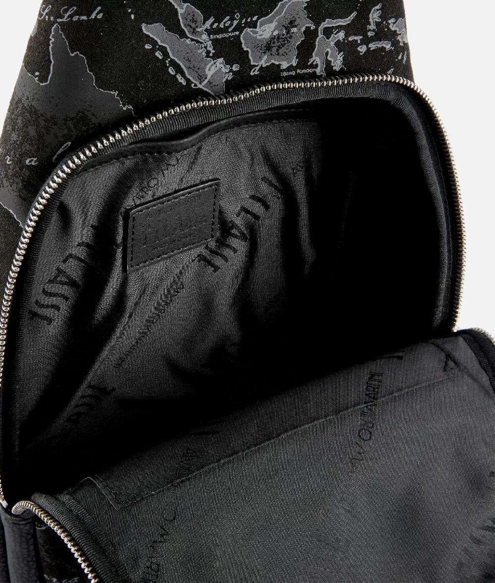 Alviero Martini 1a Classe Zaino Monospalla In Tessuto Effetto Nabuk Geo Night Nero