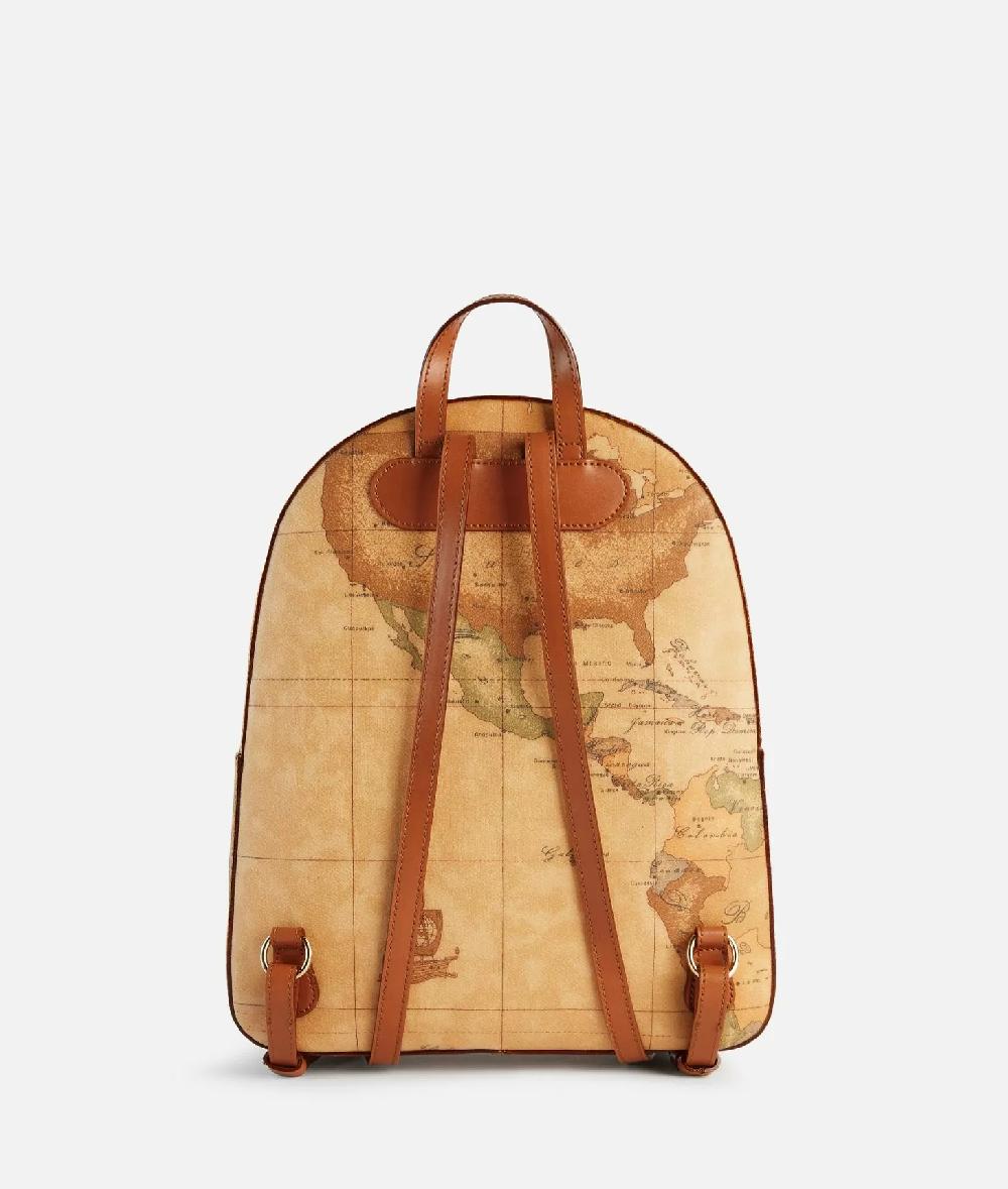 Alviero Martini 1a Classe Zaino Tre Tasche In Tessuto Stampa Geo Classic Naturale