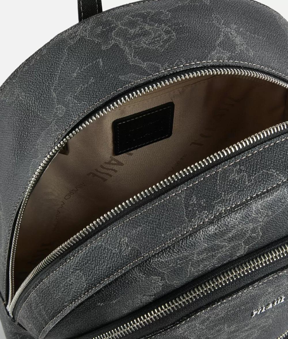 Alviero Martini 1a Classe Zaino Tre Tasche In Tessuto Stampa Geo Night Nero