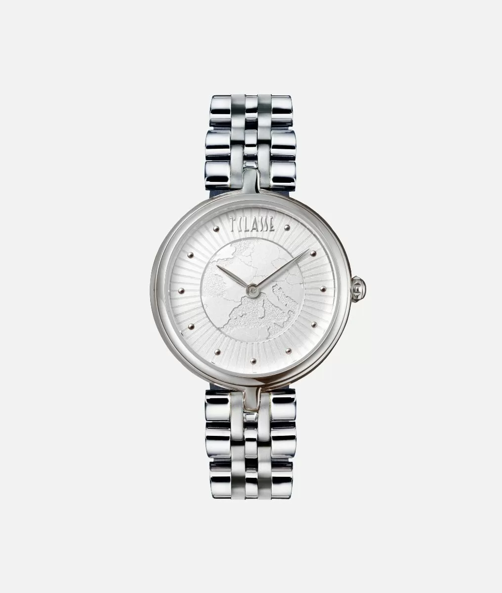 Alviero martini 1a classe Zanzibar orologio in acciaio inossidabile Argento