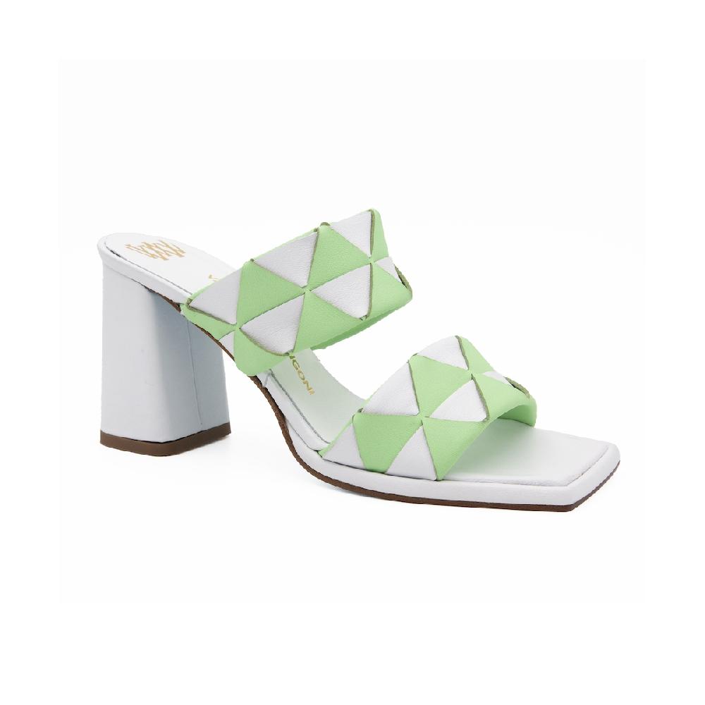 Amalfi By Rangoni Sandali Luppolo Verde E Bianco
