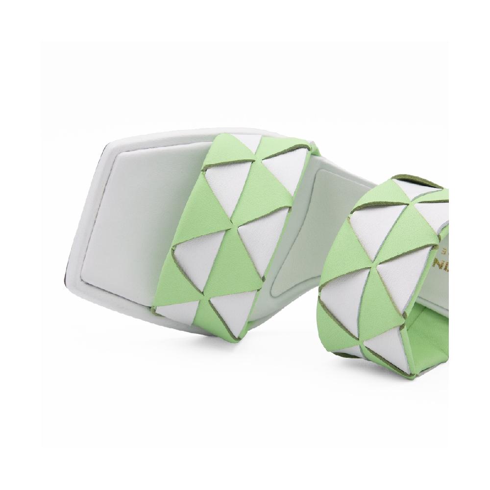 Amalfi By Rangoni Sandali Luppolo Verde E Bianco