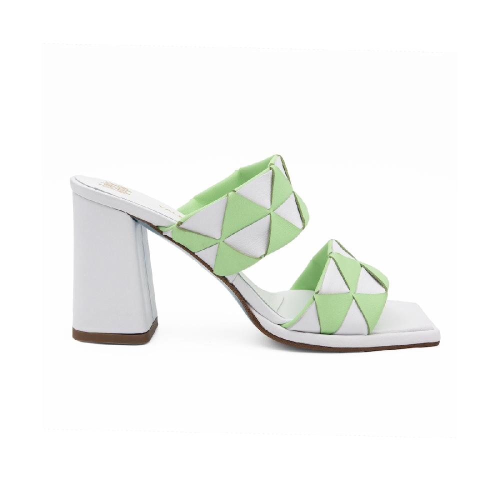 Amalfi by rangoni Sandali Luppolo verde e bianco