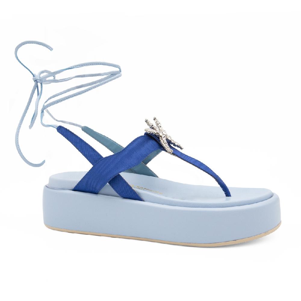 Amalfi By Rangoni Sandalo Piattaforma Capri Blu