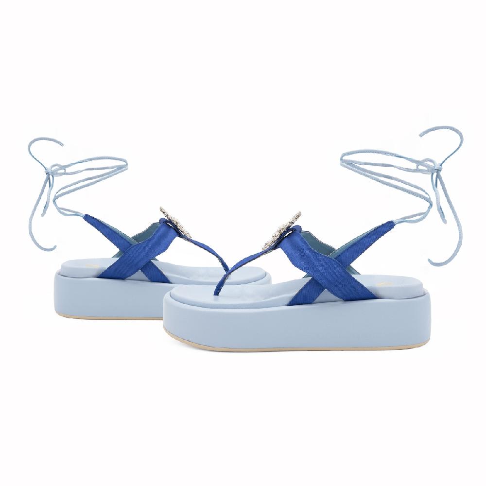 Amalfi By Rangoni Sandalo Piattaforma Capri Blu