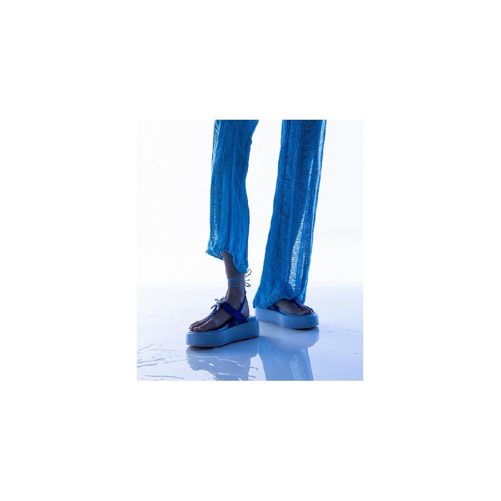 Amalfi By Rangoni Sandalo Piattaforma Capri Blu