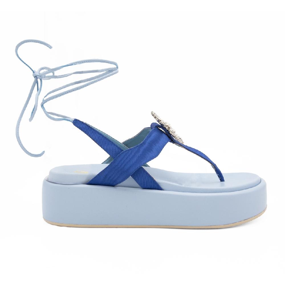 Amalfi by rangoni Sandalo piattaforma Capri blu