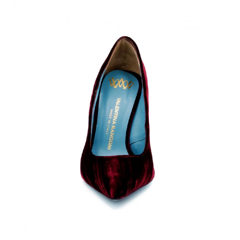 Amalfi By Rangoni Décolleté Simply In Velluto Rosso