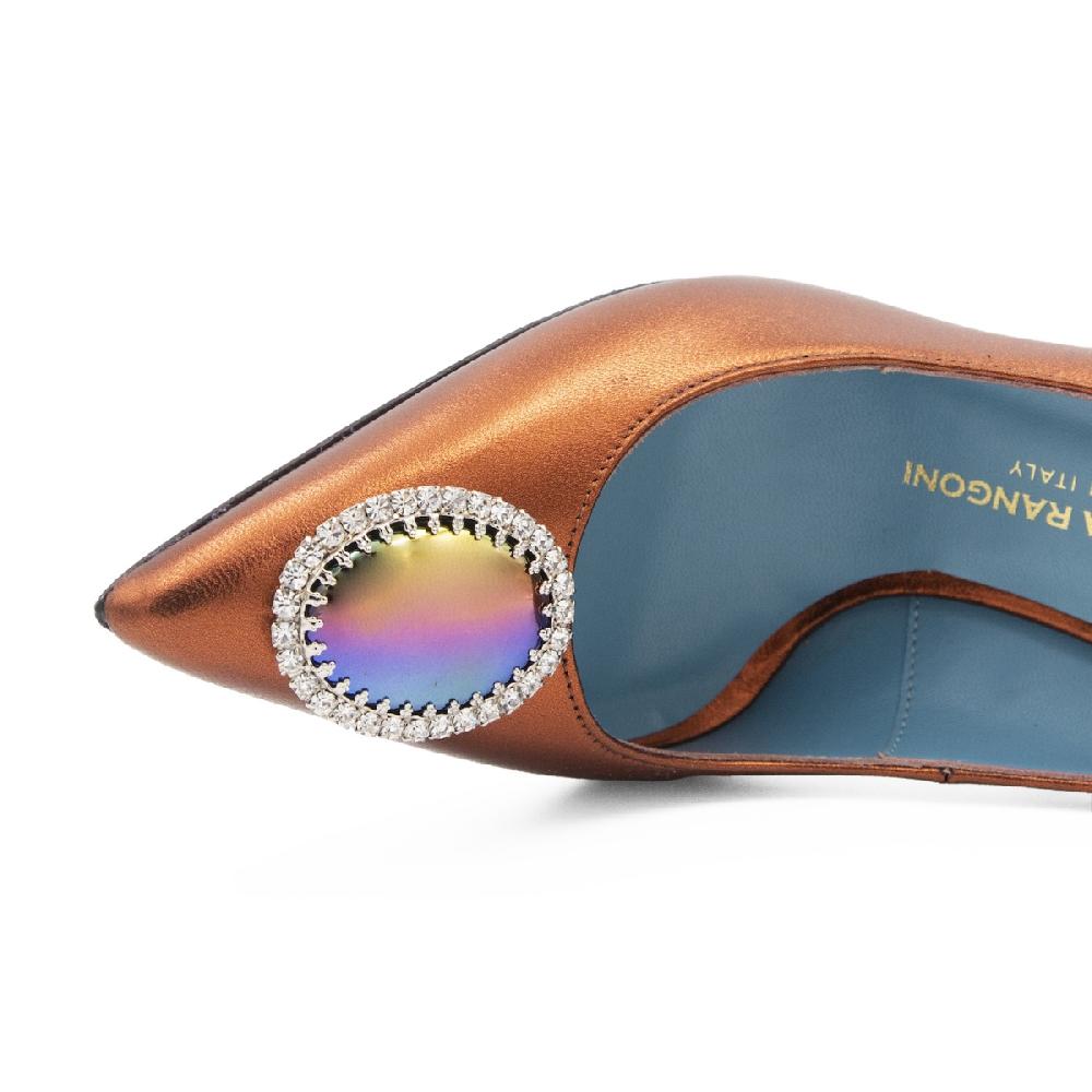 Amalfi By Rangoni Décolleté Splendida In Pelle Metallica