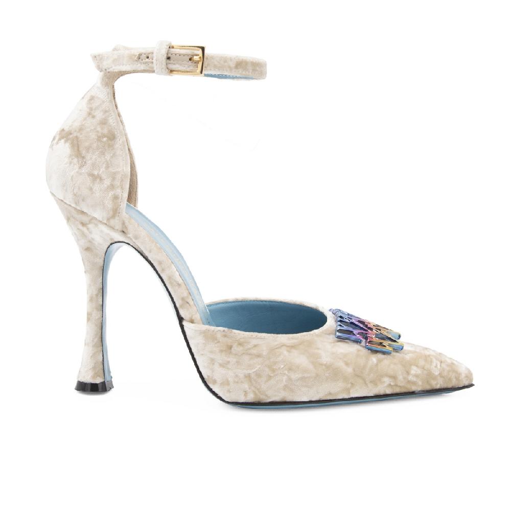 Amalfi by rangoni Décolleté Sunrise in velluto avorio