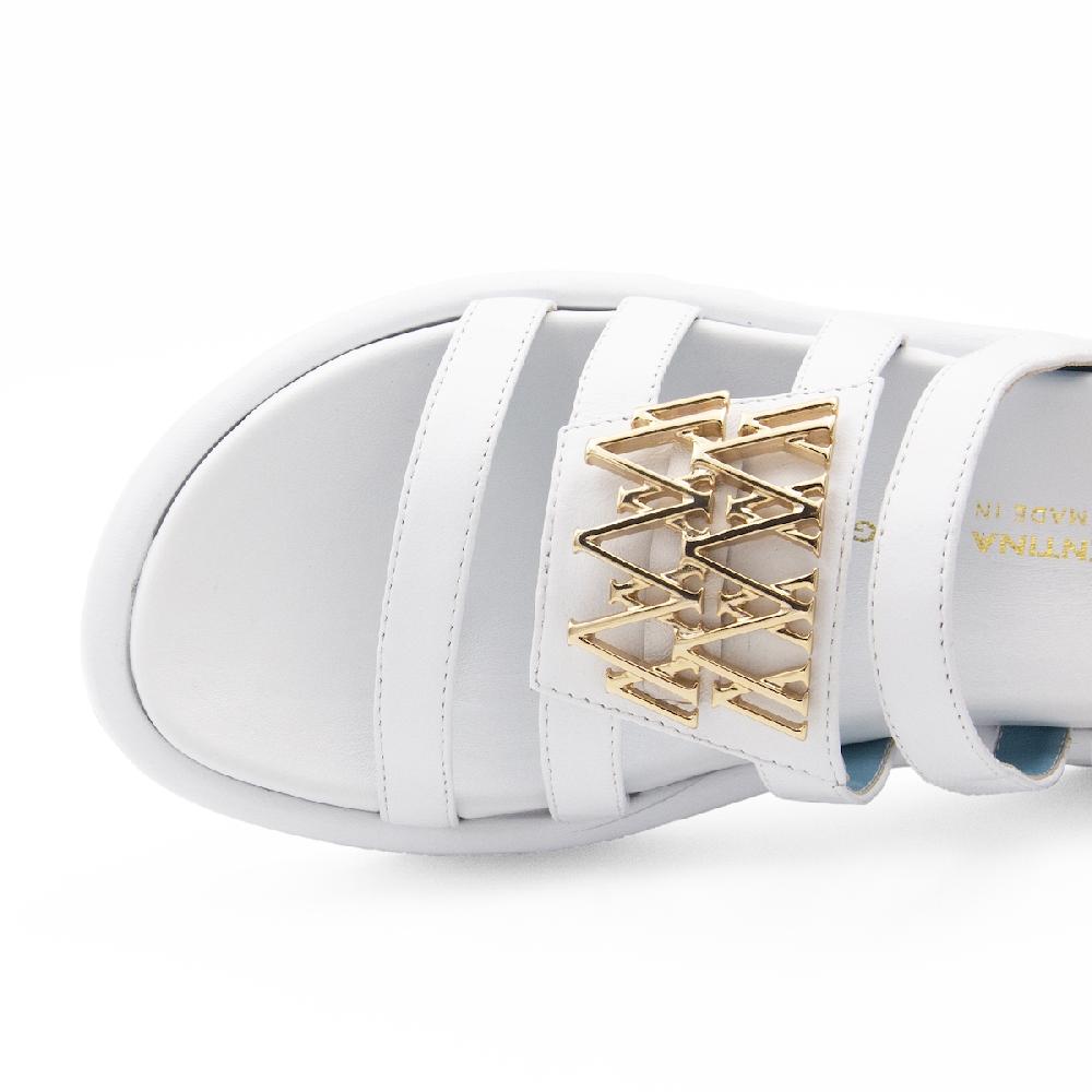 Amalfi By Rangoni Sandalo Allacciato Cannella Bianco