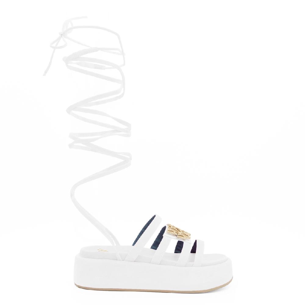 Amalfi by rangoni Sandalo allacciato Cannella bianco