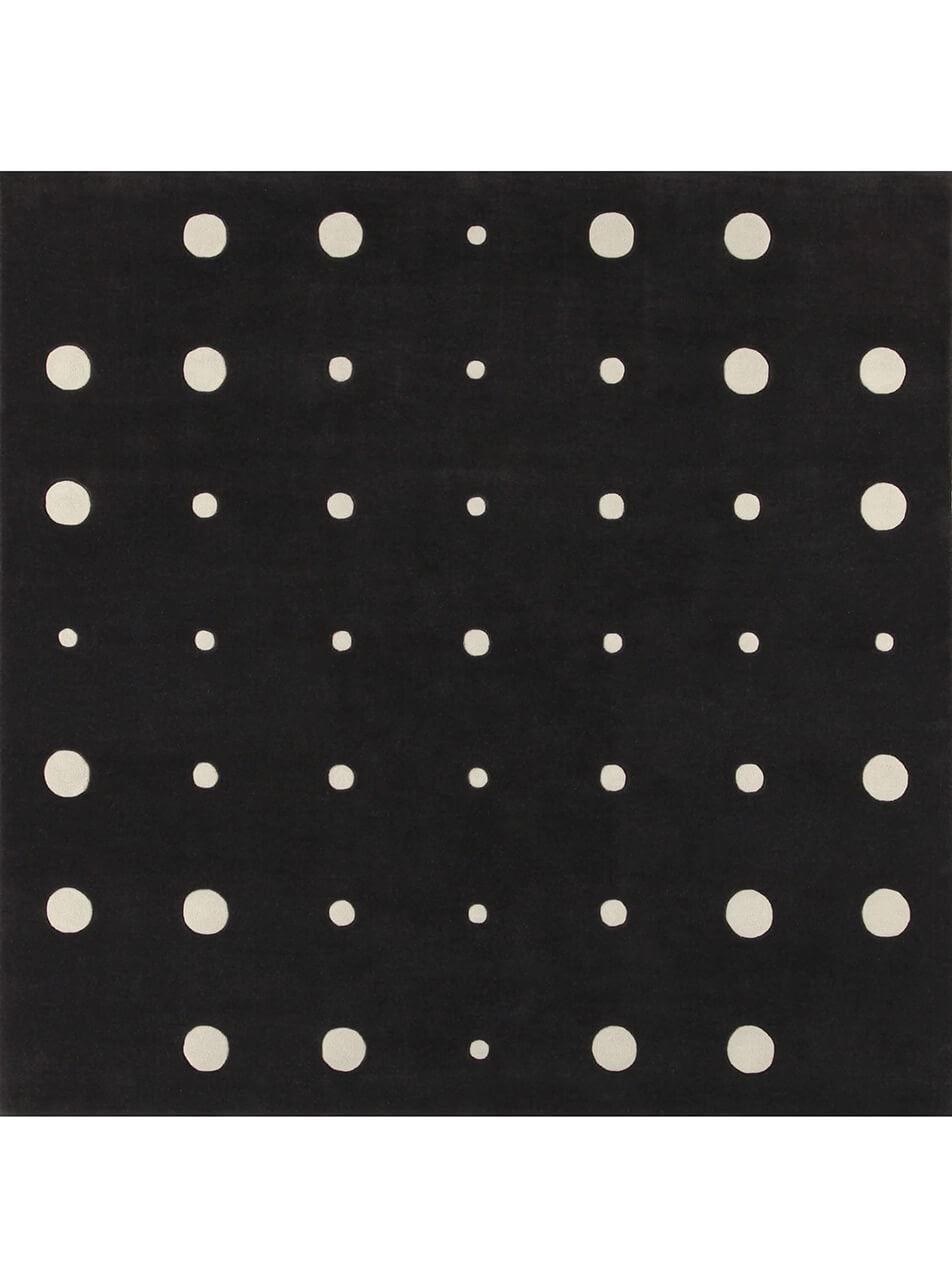 Amini Tappeto di Design JC-4 Bubbles Black White