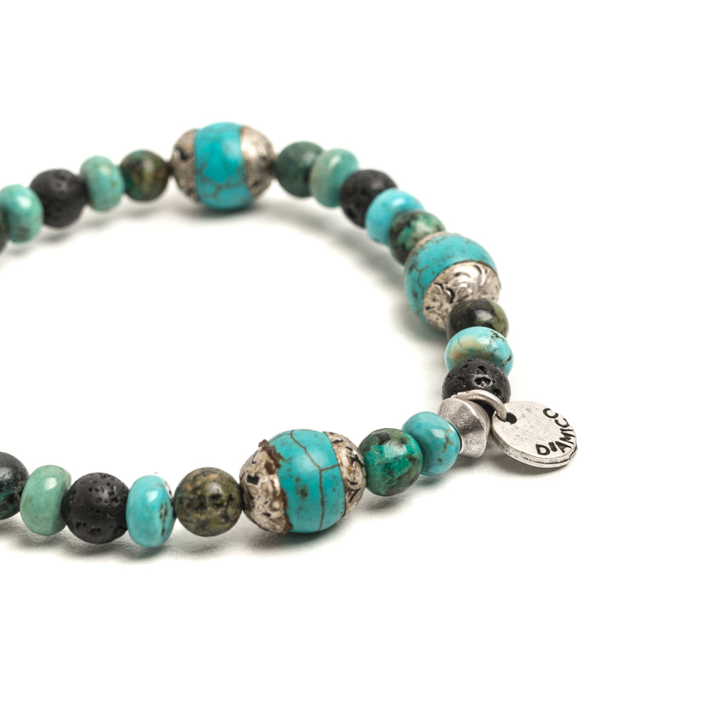 D'AMICO Bracciale Rajat / Elastico Fusion Turchese Tibet