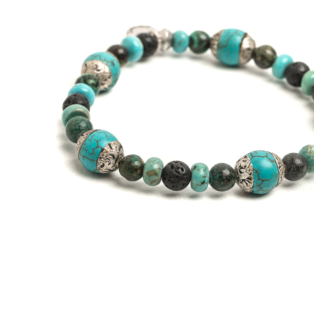 D'AMICO Bracciale Rajat / Elastico Fusion Turchese Tibet