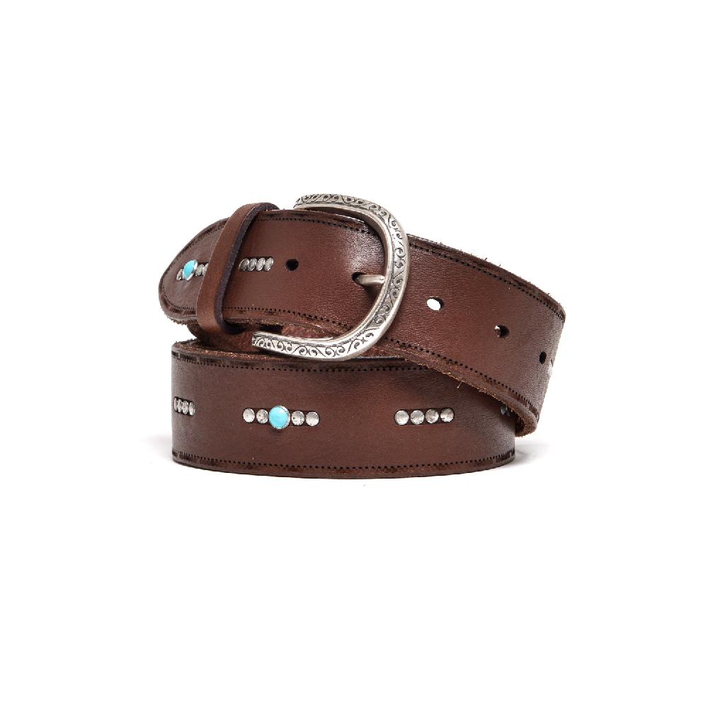 D'AMICO Cintura Borchiette Argento + Turchesi H40 Testa Moro