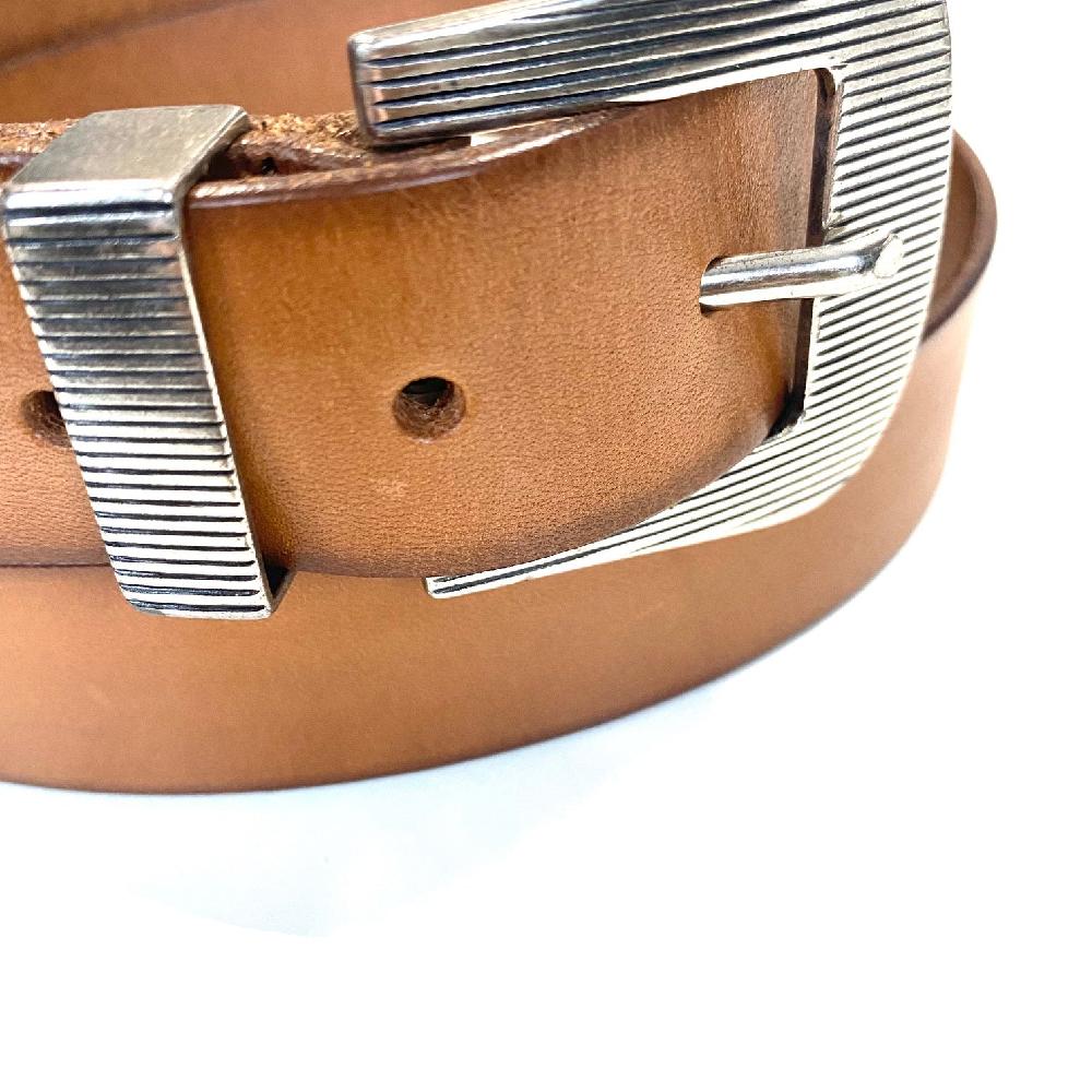 D'AMICO Cintura Cuoio Tinto Morbido Tris Millerighe Cuoio