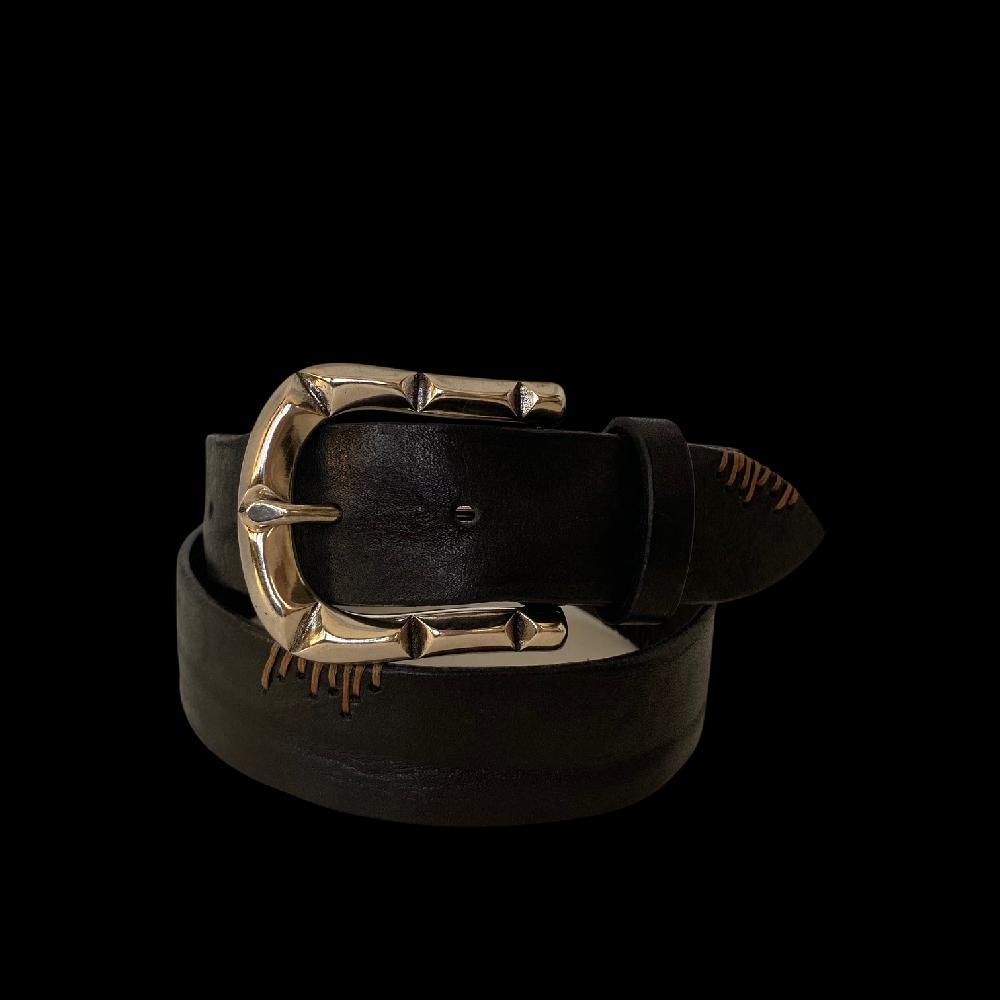 D'AMICO Cintura FRANC Cuoio Vintage con Punti a Mano