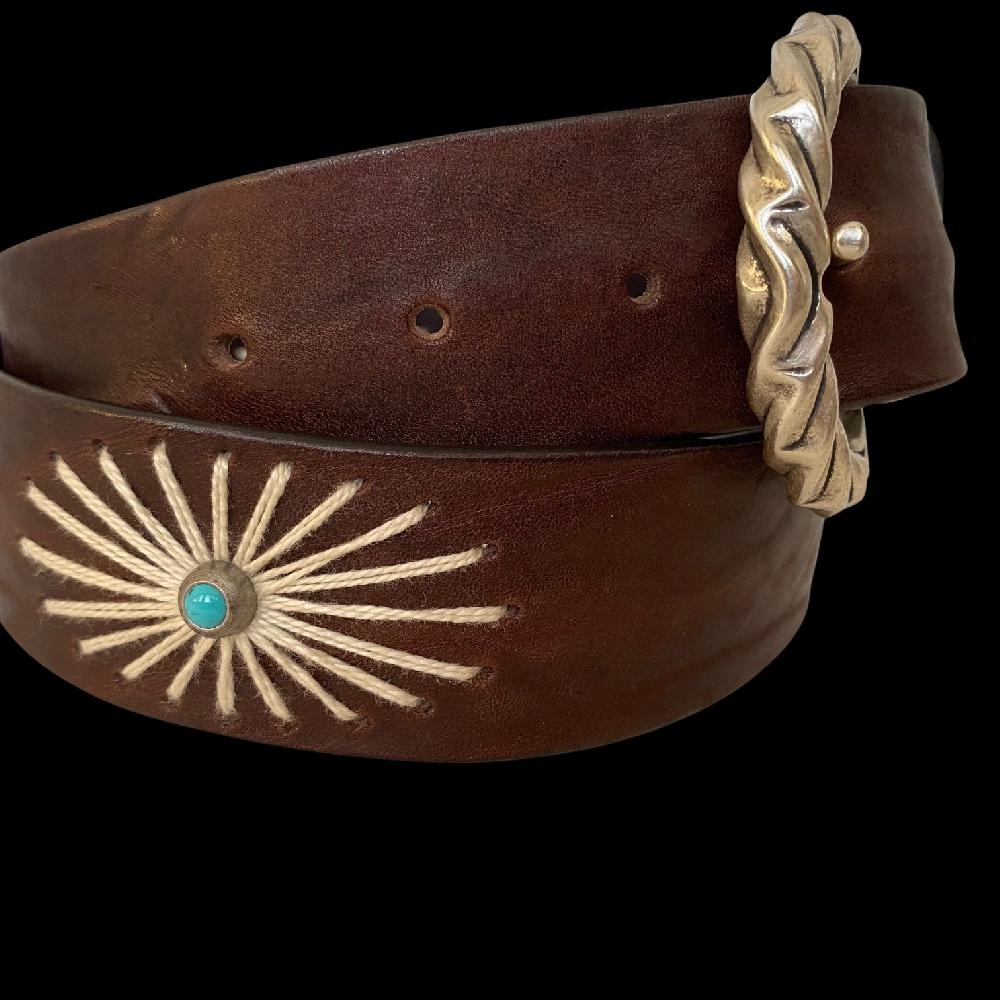 D'AMICO Cintura GINEVRA Cuoio Butter + Punti A Mano E Borchie