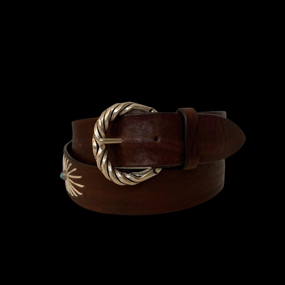 D'AMICO Cintura GINEVRA Cuoio Butter + Punti a mano e borchie