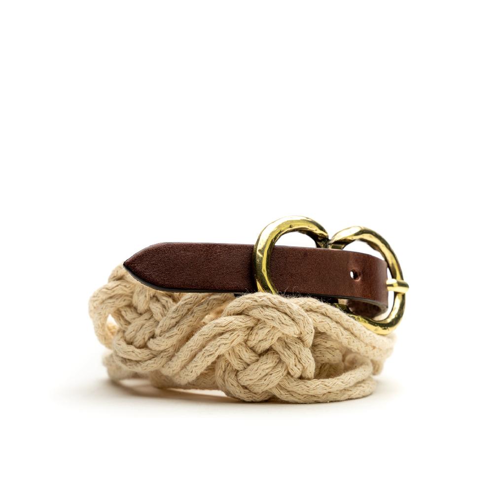 D'AMICO Cintura Intreccio Nodo Piano Cordone Naturale E Testa Moro