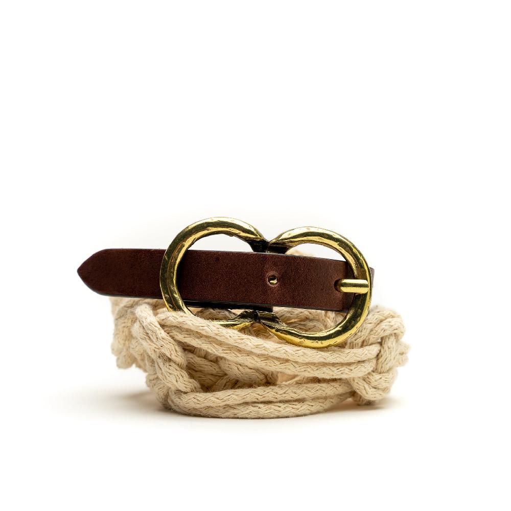 D'AMICO Cintura Intreccio Nodo Piano Cordone Naturale e Testa Moro