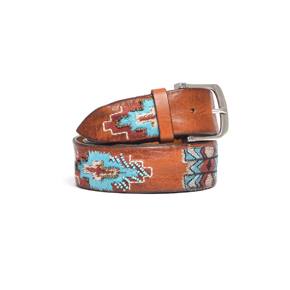 D'AMICO Cintura JOSHUA Cuoio Vintage + Ricamo Con Perline