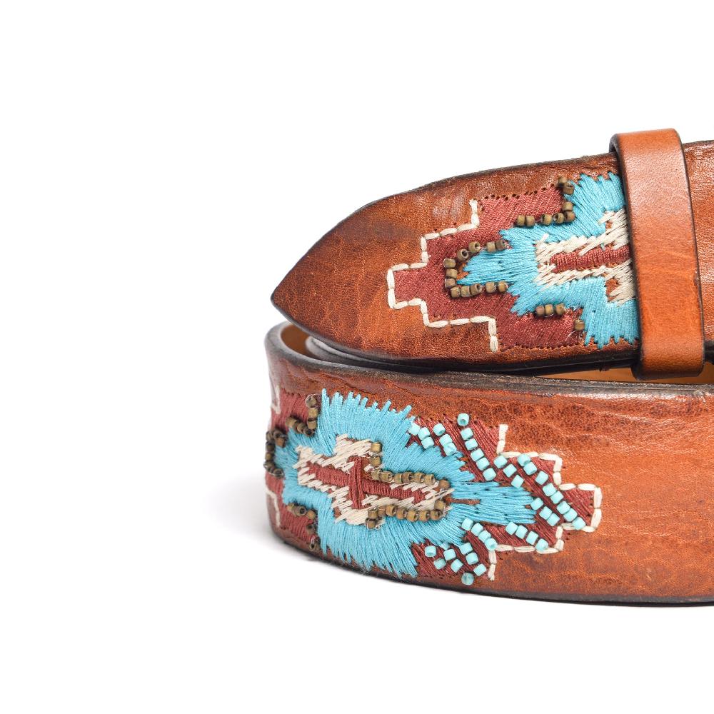 D'AMICO Cintura JOSHUA Cuoio Vintage + Ricamo Con Perline