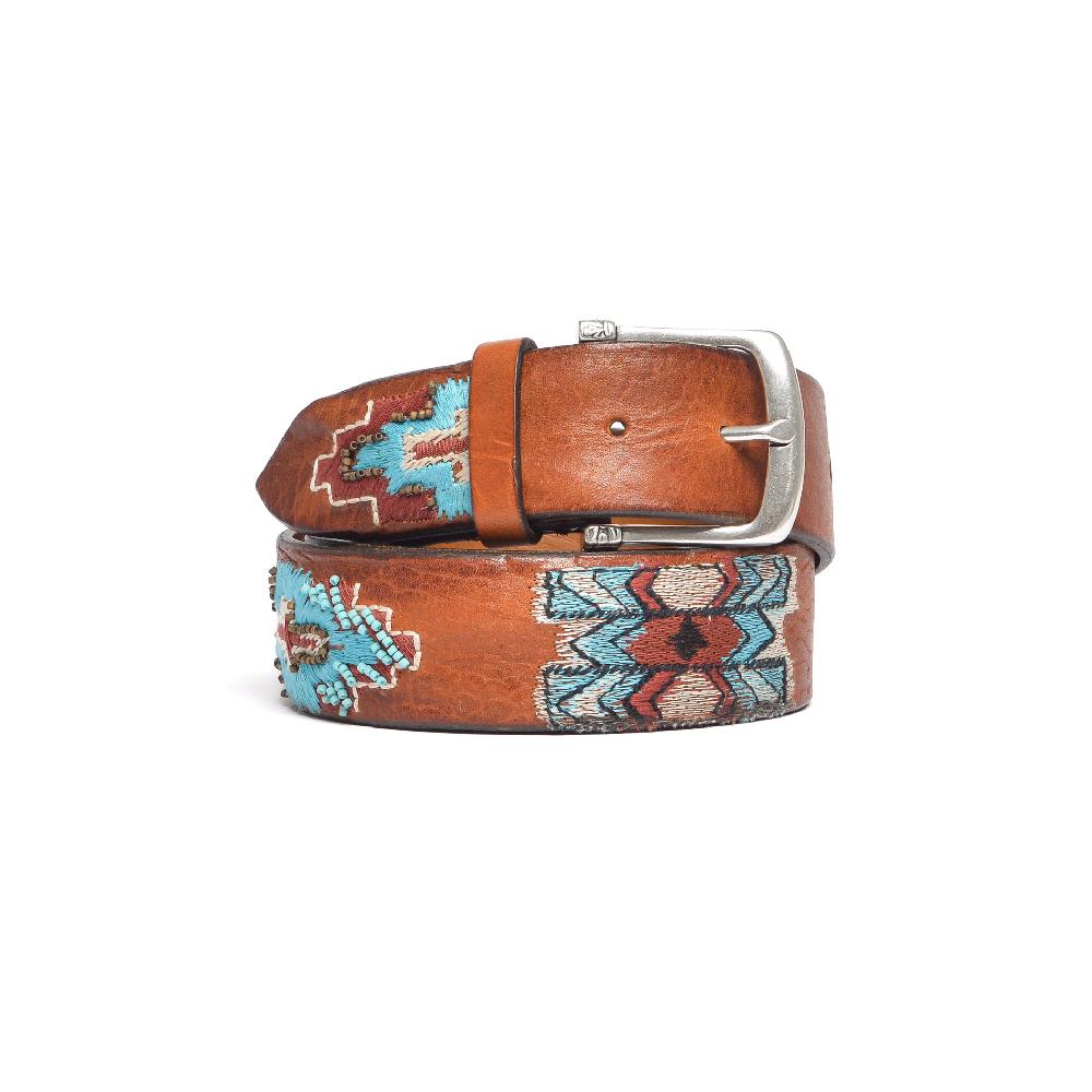 D'AMICO Cintura JOSHUA Cuoio vintage + Ricamo con Perline
