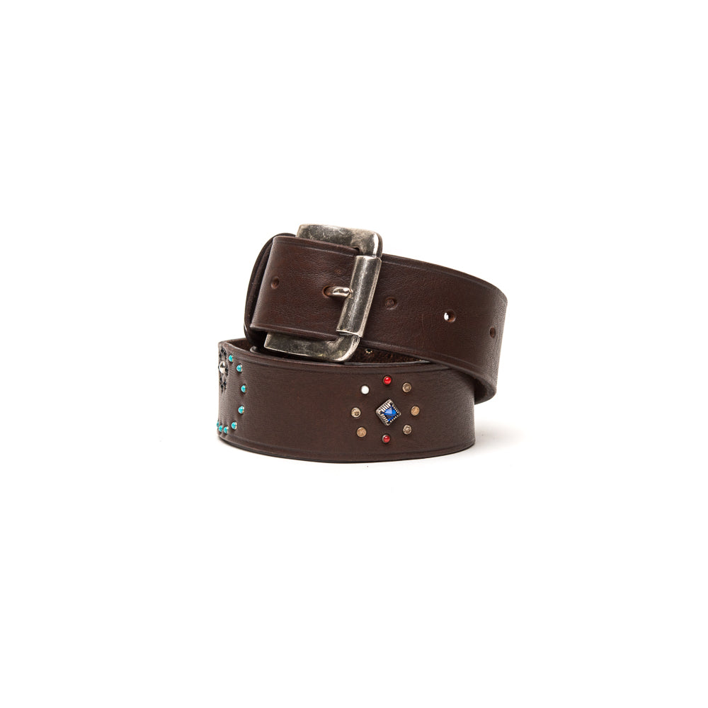 D'AMICO Cintura Texas Cuoio Butter + Borchie E Pietre