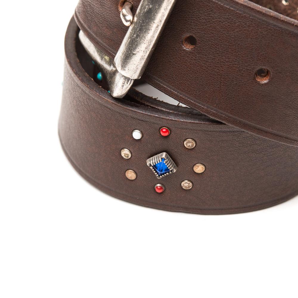 D'AMICO Cintura Texas Cuoio Butter + Borchie E Pietre