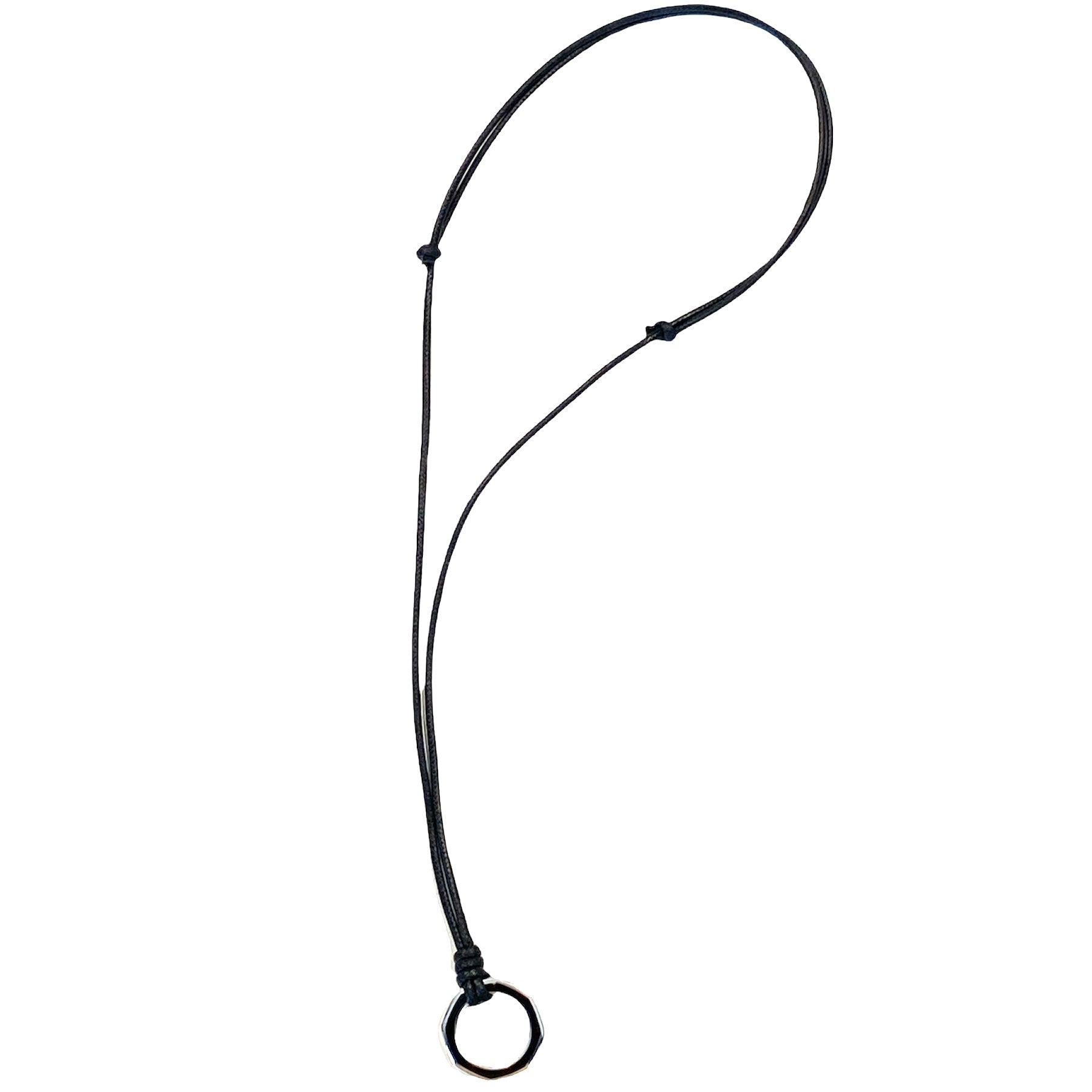 D'AMICO Collana Anella Laccata Nera + Cordone Cerato Nera