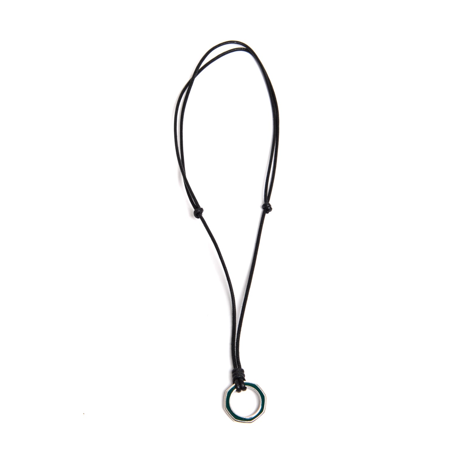 D'AMICO Collana Anella Laccata Verdone + Cordone Cerato Testa Moro