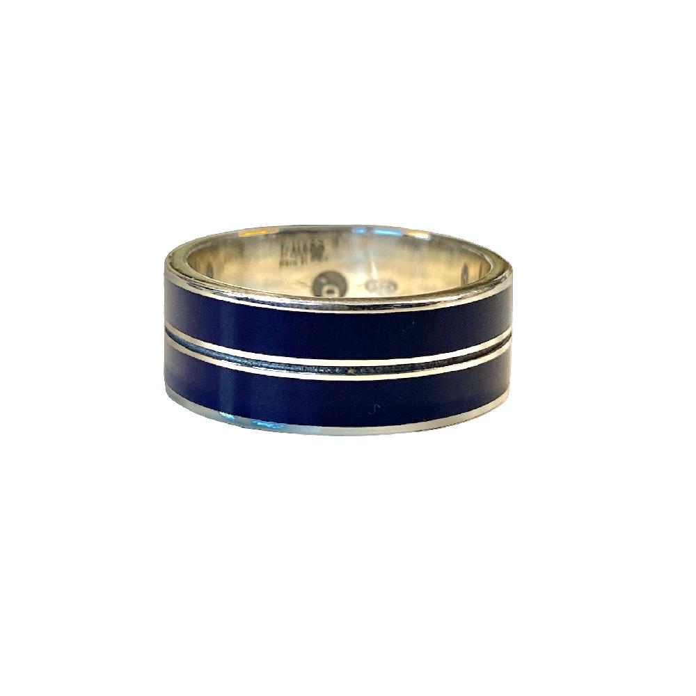 D'AMICO Anello Fede con Lacca Blue Navy