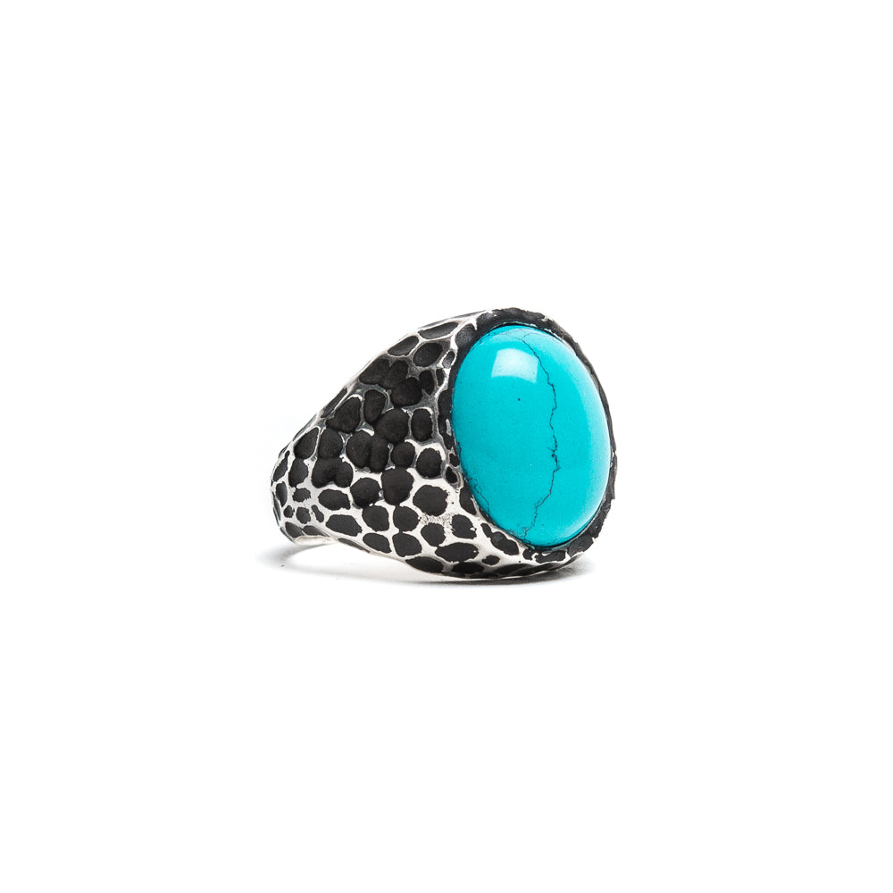 D'AMICO Anello Martellato Con Turchese
