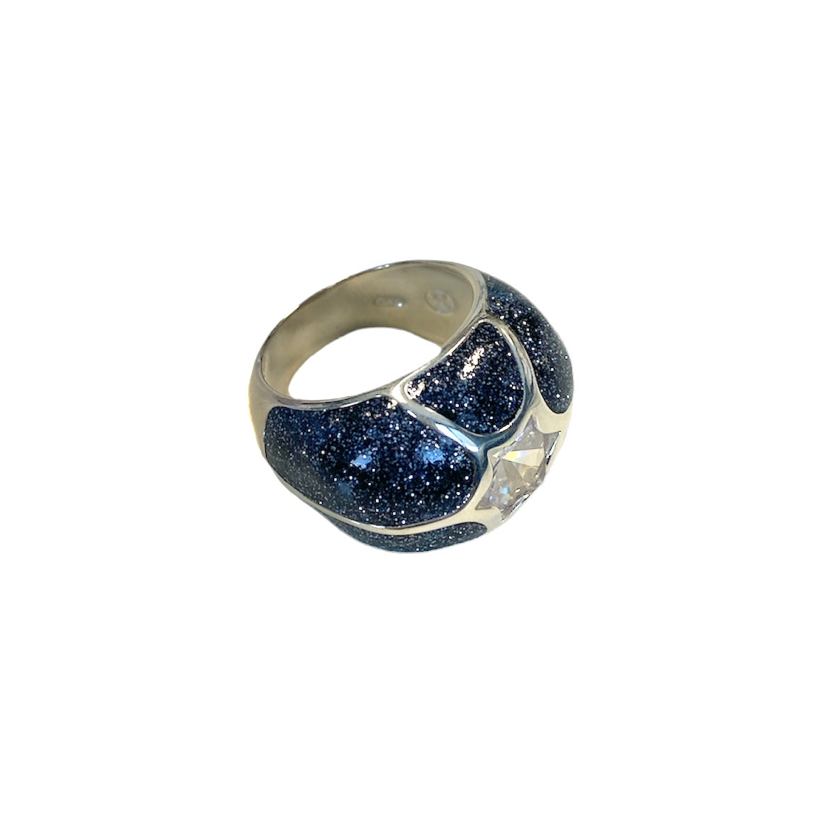 D'AMICO Anello Stella Glitter Blue Navy