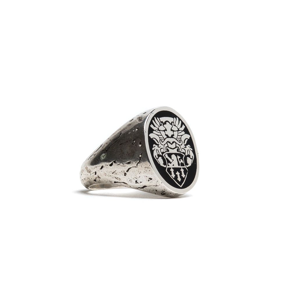 D'AMICO Anello Stemma Con Lacca Nera