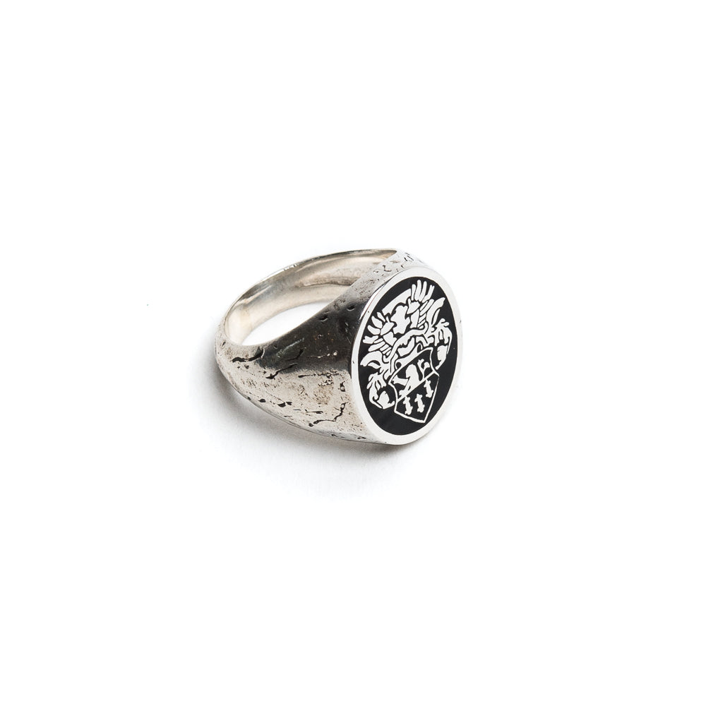 D'AMICO Anello Stemma Con Lacca Nera