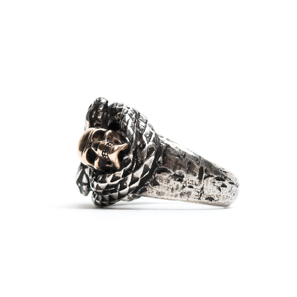 D'AMICO Anello Teschi E Serpenti Intrecciati