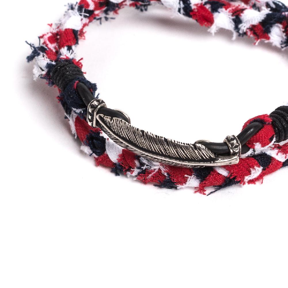 D'AMICO Bracciale Bandana Intrecciata + Piuma
