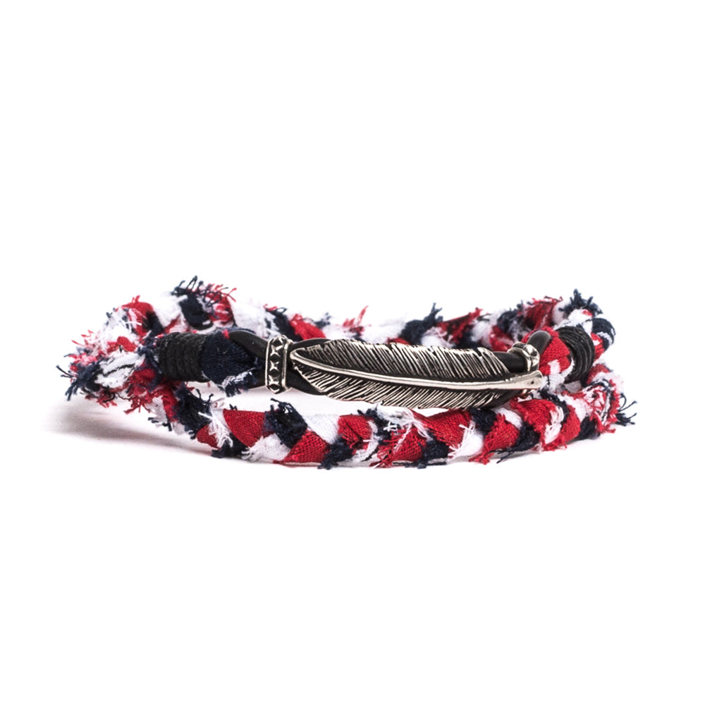 D'AMICO Bracciale Bandana Intrecciata + Piuma