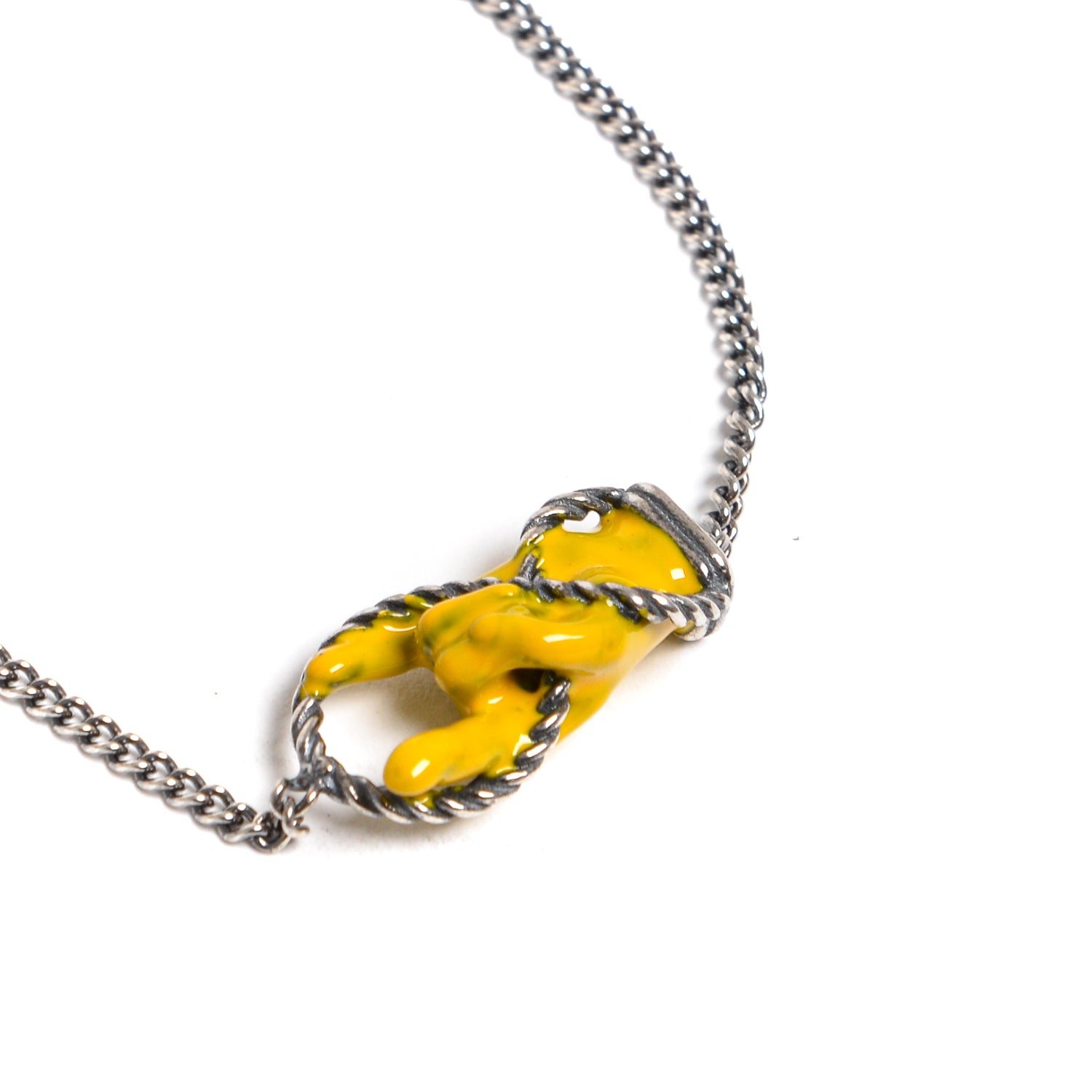 D'AMICO Bracciale Catenina Con "Horn" Laccato Giallo