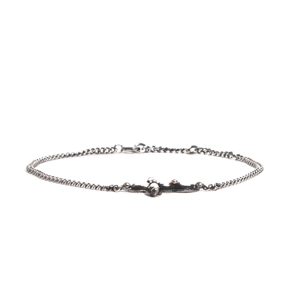 D'AMICO Bracciale Catenina + Croce Smaltata Avorio