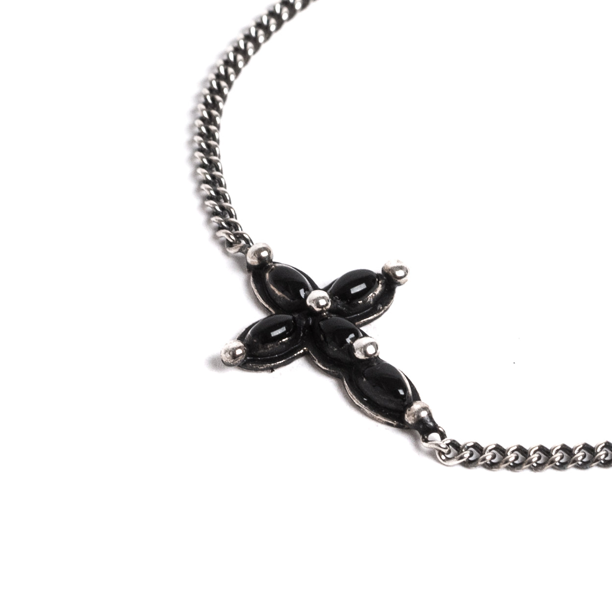 D'AMICO Bracciale Catenina + Croce Smaltata Nero